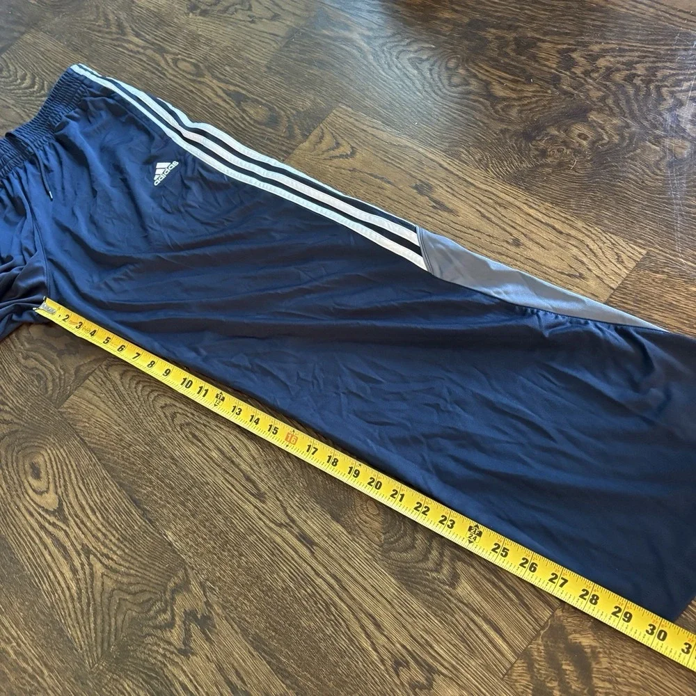 Vintage 2000s Adidas Track Pants Mens M Navy Blue Gray 3 Stripe Baggy Warmup